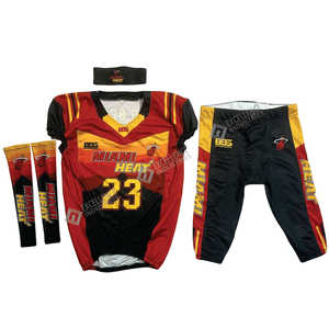 ชุดยูนิฟอร์มอเมริกันฟุตบอลคุณภาพดีที่สุด สะท้อนแสง ระบายอากาศได้ดี ออกแบบเองได้ ผลิตตามสั่ง MOQ ต่ำสุด 100% โพลีเอสเตอร์ - Product Image 2