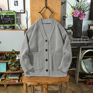 <b>Men</b>’s Acrylic Knit <b>Cardigan</b> Sweater – Soft Warm Comfortable <b>Long</b> Sleeve Button Front Casual Winter Wear for Everyday Outfits - Product Image 4