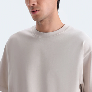 T-shirt Oversize Structuré en Coton Slub Respirant 300 GSM Coupe Boxy en Couleur Os Brut - Product Image 2