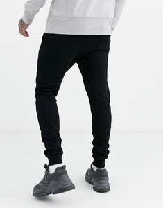 <b>Men's</b> Black Sweatpants Elastic Waist Side Pockets Casual <b>Stretch</b> Cotton Spandex Midweight Autumn Wear - Product Image 2