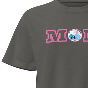 เสื้อครอปแขนสั้นผู้หญิงสีเทาเข้มพร้อมโลโก้แจ็คแอนด์จิล MOM เสื้อยืดคอกลมลำลองทรงหลวมสวมใส่ได้ทุกวัน - Product Image 2