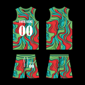 ชุดเสื้อและกางเกงบาสเก็ตบอลผ้าแห้งเร็วแบบสั่งทำได้ตามต้องการสำหรับผู้ชายและวัยรุ่น ชุดฝึกซ้อมและชุดทีม  ขายส่งจากผู้ผลิตโดยตรง - Product Image 1