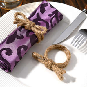 Anillo de Servilleta de Boda de Fibra Natural de Bambú, Decoración Hecha a Mano para Mesa de Comedor, Estilo Bohemio Ligero y Sostenible, Personalizable - Product Image 3