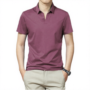 Camisa Polo de Color Sólido para Hombre, Cuello Clásico, Manga Corta, Corte Regular, Estilo Casual Elegante para Uso Diario - Product Image 6