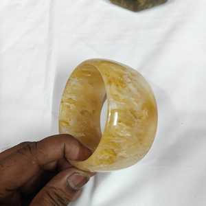 Classic Resin Jade <b>Bangle</b> Bracelet Carved Round Shape Unisex Jewelry Gift with Custom Color & Size IGI Certified - Product Image 2