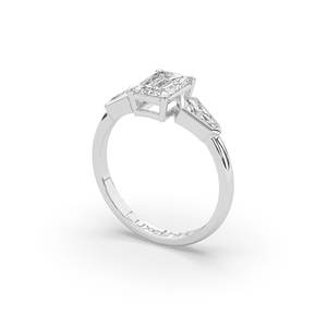 Bague en diamant de laboratoire 1,40 carat, or massif 14K 10K, émeraude et taille brillant en forme de cerf-volant, style unique, bijoux fins pour femme, bague personnalisée - Product Image 5