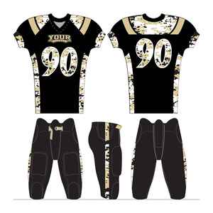 ชุดยูนิฟอร์มอเมริกันฟุตบอลแบบ 7 คน 7 ตัว ผ้าโพลีเอสเตอร์ 100% แบบกำหนดเอง ดีไซน์ใหม่ ลายพิมพ์แบบซับลิเมชั่น - Product Image 1