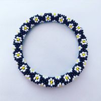 Bracelet artisanal en perles de rocaille, cadeau élégant pour elle, bracelet brodé perlé, accessoire de mode