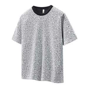 T-shirt en coton noir à manches courtes et col rond pour homme, coupe classique, couleur unie, tricot jersey décontracté - Product Image 2