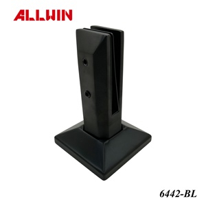 Modern Frameless 2205 Stainless Steel Core Drill Square Type Pool Fence Glass Railing Spigot <b>for</b> Malls Graphic 3D Model Design - Product Image 4