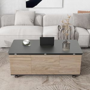 Tavolino da Caffè Moderno Multifunzionale con Piano Sollevabile, Cassetti e Ripiani, Arredamento Pratico ed Elegante - Product Image 5
