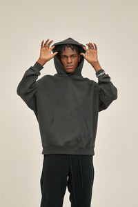 High Quality Cotton <b>Oversize</b> <b>Hoodie</b> Thick <b>Fleece</b> Drop Shoulder Plain Blank Custom French Terry <b>Men</b> Hoodies - Product Image 5