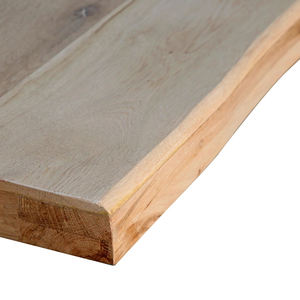 Table de cuisine et de salle à manger de style industriel, durable, en bois d'acacia massif, plateau rectangulaire à bords naturels, nouveau motif, pieds en métal - Product Image 5