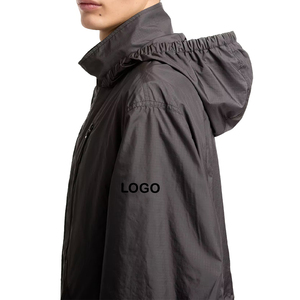 Chaqueta Impermeable con Capucha Larga para Hombre, Marca Privada Personalizada, Transpirable, Cortavientos, Informal para Exteriores - Product Image 5