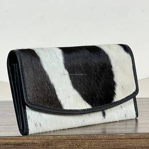 Pochette de soirée élégante pour femme en cuir véritable de vachette avec fourrure, porte-cartes et billets multifonction de haute qualité - Product Image 4