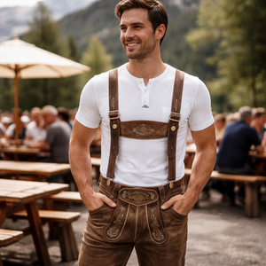 Lederhosen de Cuero Genuino al por Mayor con Logotipo y Etiquetas Personalizadas - Fabricante OEM para Pedidos al por Mayor para Hombres - Product Image 6