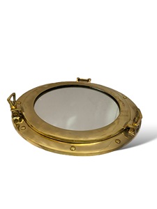 12" Round Decorative Handmade Antique Brass Nautical Porthole Wall <b>Mirror</b> Marine Ship Window Coastal Home Office Hotel Decor - Product Image 4
