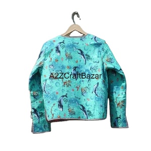 Handmade Bohemian Dệt Dệt Kim Có Thể Đảo Ngược Bông Nhanh Chóng Khô Áo Khoác Thân Thiện Với Môi Bông Đầy Sọc Cá In V Cổ - Product Image 6