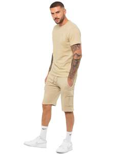 Conjunto de Camiseta y Pantalones Cortos, Ropa Urbana Cómoda, Color y Estampado Personalizados, Ropa de Verano para Hombre, Conjunto de 2 Piezas de Algodón - Product Image 4