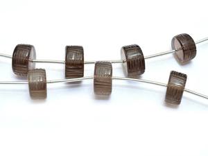 Perles de quartz fumé 6x11mm-7x13mm, perles sculptées Heishi, perles rondes en quartz fumé brun naturel, pierres semi-précieuses, perles en vrac pour bijoux - Product Image 2