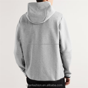 Cómoda Sudadera con capucha de lana suave con cremallera completa para hombre con manga regular y bolsillos de gran tamaño 100% algodón Sudadera con capucha para hombre - Product Image 3