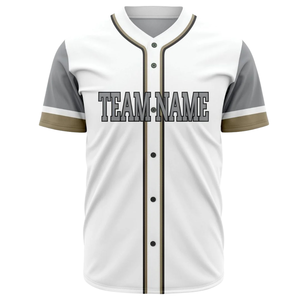 Camiseta de Béisbol Blanca de Manga Corta con Botones, Uniforme de Equipo Personalizado, Camisa Deportiva Transpirable de Poliéster - Product Image 2
