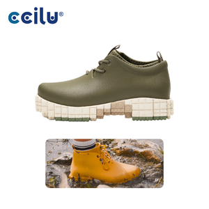 Semelle épaisse en caoutchouc imperméable durable cheville à lacets bout fermé bottes de pluie chaussures de marche Xpresole Pantoo bas haut - Product Image 1