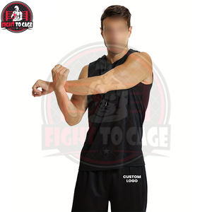 Buen Proveedor, Nueva Llegada, Conjunto Deportivo de Otoño para Hombre, Cómodo, Ligero y Transpirable, Sudadera sin Mangas y Pantalones Cortos para Gimnasio, Ejercicio y Fitness - Product Image 4