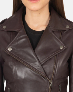 Best Quality Genuine <b>Leather</b> Women Motorcycle <b>Jacket</b> Stand Collar Zipper Closure Full Sleeve Moto Biker Style Autumn Wear - Product Image 5