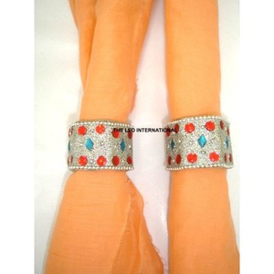 Anillo de Servilleta Redondo de Madera y Metal, Plateado Gris, Decoración de Lujo para el Hogar, Bodas y Fiestas - Product Image 5