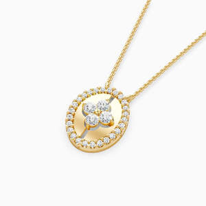 Collar Minimalista de Oro Amarillo con Diamante Corte Brillante Redondo Color G Piedra Natural Unisex para Uso Diario - Product Image 5