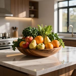 <b>High</b> Demand Wooden Serving Bowl Acacia Salad Fruit Bowl for <b>Kitchen</b> Dining <b>Table</b> Eco Friendly Food Safe Factory Bulk Supply Home - Product Image 4