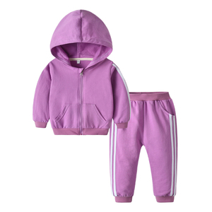 Conjunto Deportivo Infantil de 2 Piezas, Estampado Sólido, Personalizado, Invernal, Transpirable, Ecológico, de Secado Rápido, 100% Algodón, Ropa Urbana - Product Image 3
