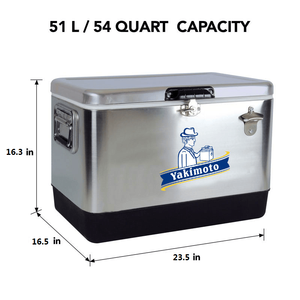 Seau à glace isotherme portable en acier inoxydable 51L/54Qt, robuste, étanche, pour boissons et bières, avec ouvre-bouteille, nouveau style - Product Image 3