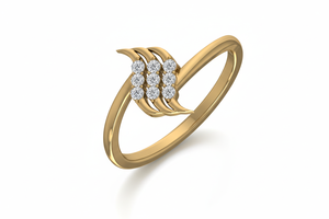 14K Gold & Natural Diamond Women's Juvencia Design Ring with <b>9</b> Brilliant Cut Stones Rhodium Plated | Luxury 0.10Ctw Dailywear - Product Image 4