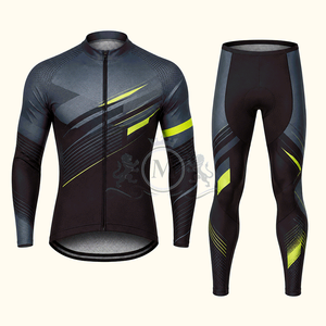 Conjunto de Jersey de Ciclismo para Hombre, Manga Larga, Amarillo y Negro, Secado Rápido, Transpirable, Ropa para Bicicleta de Carretera - Product Image 4