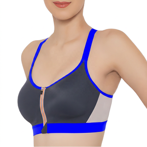 Soutien-gorge de sport coloré pour femme avec fermeture éclair sur le devant, maintien moyen, respirant, pour yoga et entraînement - Product Image 5