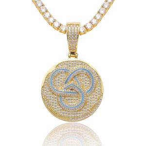 S Initial <b>Letter</b> Pendant Moissanite Pave Sterling Silver 18K Gold Plated Brilliant Cut CROWN Shape KING Unisex Hip Hop <b>Charm</b> - Product Image 2