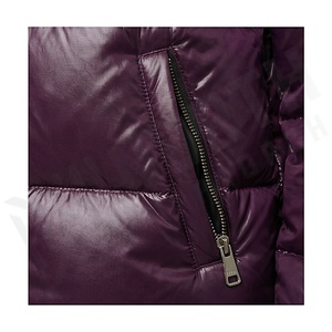 Hooded Quilted Waterproof <b>Bubble</b> Jacket Black Full Sleeve Winter Windproof Cotton Shell Knitted Fabric Polyester Filling Stand - Product Image 5