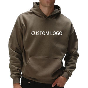 Sweat à capuche lourd de qualité supérieure pour homme, coupe classique, avec logo personnalisé brodé sur le devant, doublure en coton, polyester, élasthanne et laine - Product Image 2