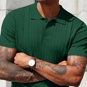 Chemises décontractées personnalisées pour hommes en toile unie 100 % polyester/coton, anti-plis, imprimées numériquement, grandes tailles - Product Image 4