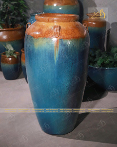 Cream-Red Ombre Glazed Modern <b>Ceramic</b> <b>Pot</b> GL412-JA Eco-Friendly Durable for Home Planting Garden Decoration Miniature Landscapes - Product Image 5
