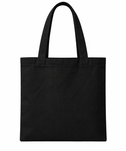 Black Canvas Tote <b>Bag</b> 16x14 Inches Open Top Minimalist Style Daily Use <b>Shoulder</b> <b>Strap</b> Shopping <b>Bag</b> - Product Image 2
