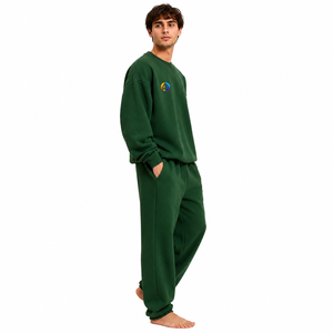 Traje de lana extragrande para hombre, con textura de lana acogedora, corte holgado y espacioso, mangas largas y cobertura cálida para uso casual. - Product Image 2