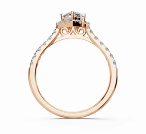 Anillo de diamantes Pear Halo con un peso total de 0840 quilates y 29 diamantes brillantes para un aspecto radiante y sofisticado - Product Image 4