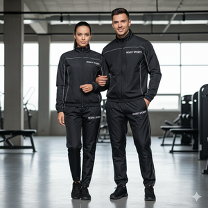 Ensemble de survêtement coupe-vent en nylon personnalisé Rexfit Sports pour hommes, avec fermeture éclair intégrale et éléments réfléchissants - Product Image 3