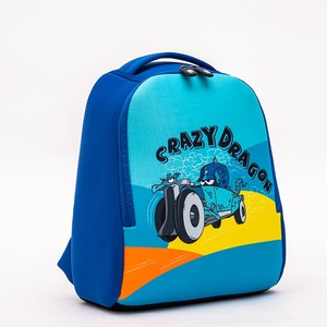 Cartoon cute children’s <b>backpack</b> neoprene kids bag soft air permeable truck printing - Product Image 1