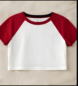 Street Style Cotton Crop <b>Top</b> Women Trendy Slim Fit Breathable Soft Fabric Summer Casual Tee OEM ODM - Product Image 1