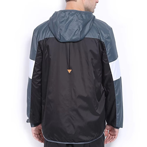Veste coupe-vent pour homme, à blocs de couleur, fermeture éclair intégrale, légère, coupe-vent, résistante à l'eau, pour activités de plein air, course à pied, entraînement, sport - Product Image 2
