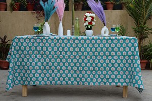 Cotton Square Tablecloth Floral Handmade Customized Extra Large Premium Quality Home Decor Farmhouse Coffee <b>Table</b> <b>Cover</b> - Product Image 3